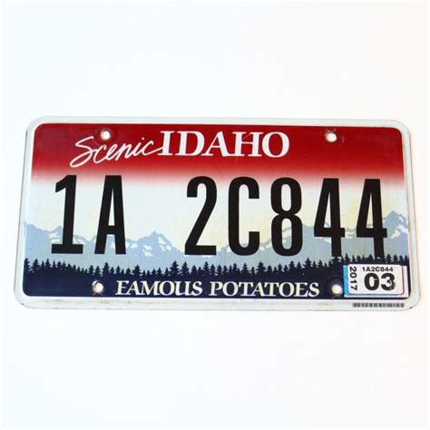 2003 Idaho License Plate 1A 2C844 | Plates, Ceramic fiber, Idaho