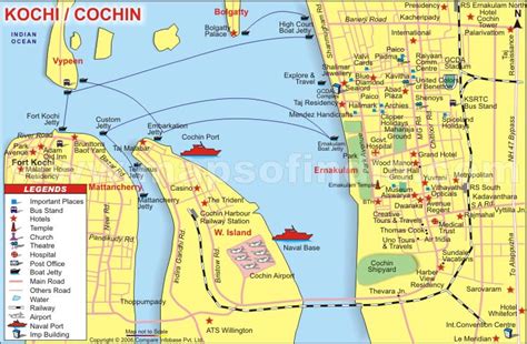 Tourism India | Discover India | India Tourism: Cochin Travels | Cochin Map | Cochin City