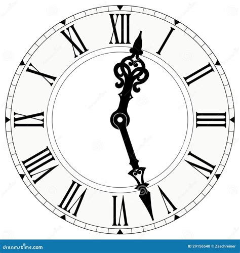 Roman Numeral Clock Clip Art