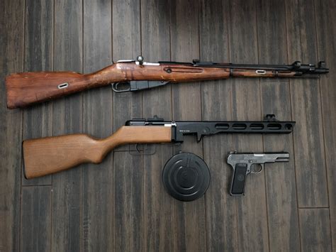 The Ares PPSH-41 will fit right in (or S&T, not exactly sure which one ...