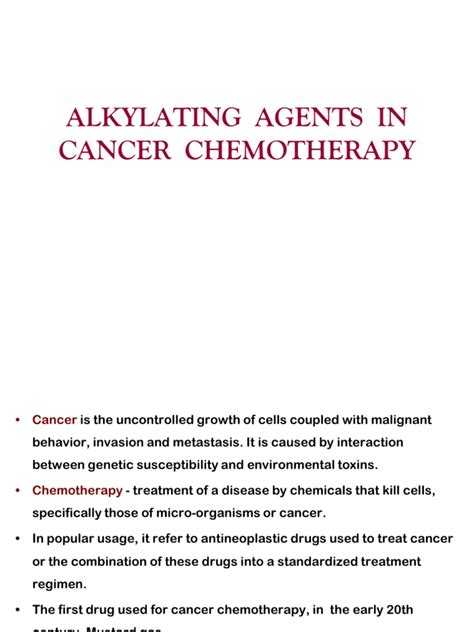 ALKYLATING AGENTS | Chemotherapy | Cancer