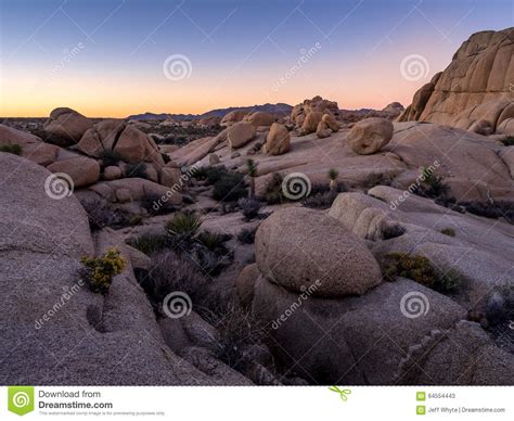 Jumbo Rocks at Sunset in Joshua Tree National Park Stock Image - Image of jumbo, arid: 64554443