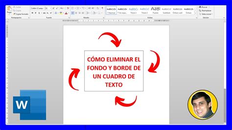 Cómo QUITAR el BORDE y FONDO a un CUADRO de TEXTO en WORD - YouTube