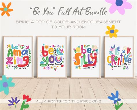 BE YOU Art Bundle Art Print Positive Printable Wall Art - Etsy