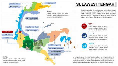 Peta Provinsi Sulawesi Tengah (SULTENG) HD Powerpoint PPTX - Pojok Narsis