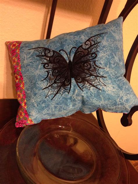 Embroidered Butterfly pillow 14" x 10" | Butterfly pillow, Embroidered butterfly, Butterfly