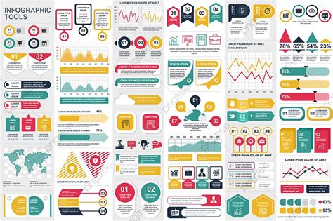 Bundle Infographic Elements Data Visualization Vector Design Template ...