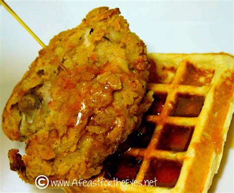 Homemade Buttermilk Fried Chicken and Waffles - A Feast For The Eyes