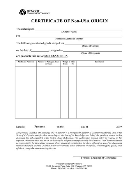 30 Printable Certificate Of Origin Templates (100% Free) ᐅ TemplateLab