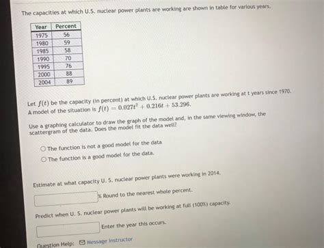 Solved The capacities at which U.S. nuclear power plants are | Chegg.com