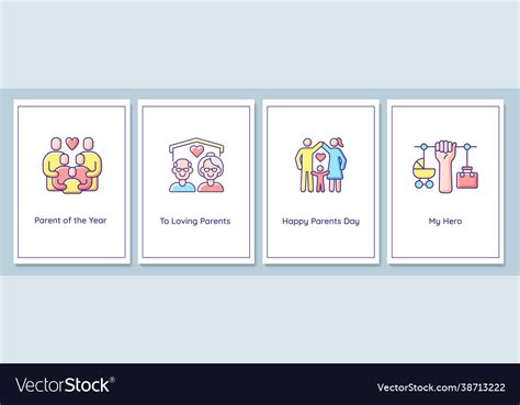 Parents day celebration greeting cards with color Vector Image