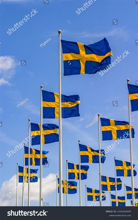 Swedish Flag Waving Wind On Swedens Stock Photo 2161024297 | Shutterstock