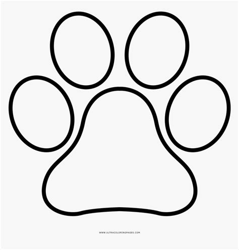 Paw Print Coloring Page - Circle, HD Png Download - kindpng