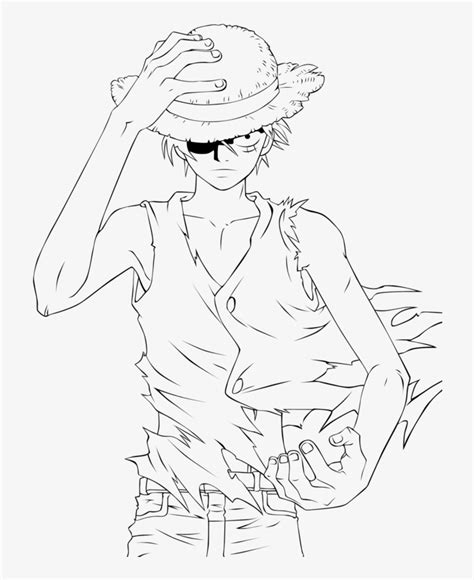 Luffy By Minatosama One Piece Pinterest - Luffy Coloring Pages Jpg PNG Image | Transparent PNG ...