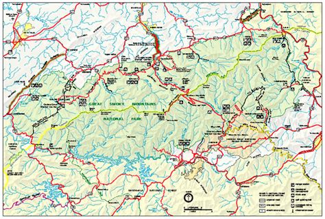 Great Smoky Mountains National Park - Park map - Great Smoky Mountains ...