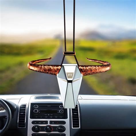 Car Pendant Alloy Cow head hanging Automobiles Rear View Mirror Decoration Accessories Gifts ...