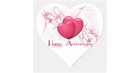 Happy Anniversary Hearts Heart Sticker | Zazzle