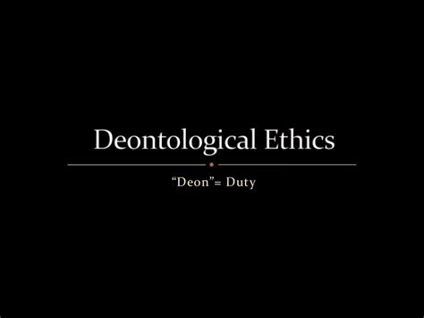 Deontology intro