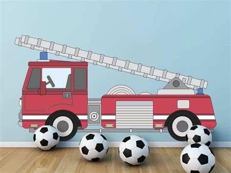 Firetruck Wall Sticker Kids Room Wall Decor Nursery Decal - Etsy