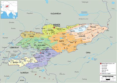 Kyrgyzstan Map (Political) - Worldometer