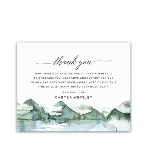 Digital Funeral Thank You Card Template Customized with your Wording