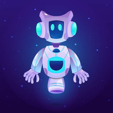 Design Cute robot character with galaxy space background 5265240 Vector Art at Vecteezy