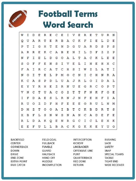 Nfl Word Search Printable