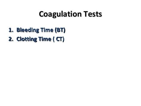 Coagulation tests