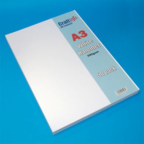 Line 2012. A3 - White Hammered 300gsm Card. 50 pack | Craft UK