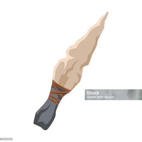 Ancient Bone Knife For Prehistoric People Vector Illustration Of Stone ...