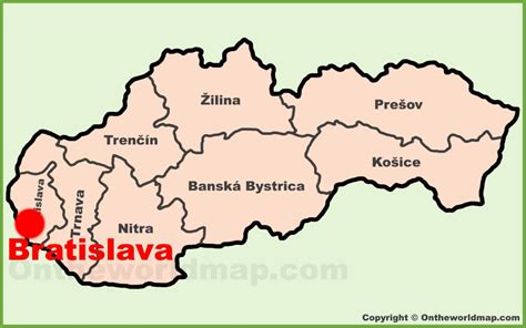 Bratislava location on the Slovakia map