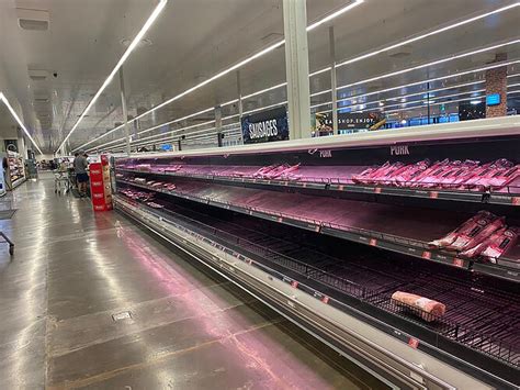 Digital Photograph - Empty Aisles, Sausages & Pork, LaManna Supermarket, Essendon Fields, March 2020