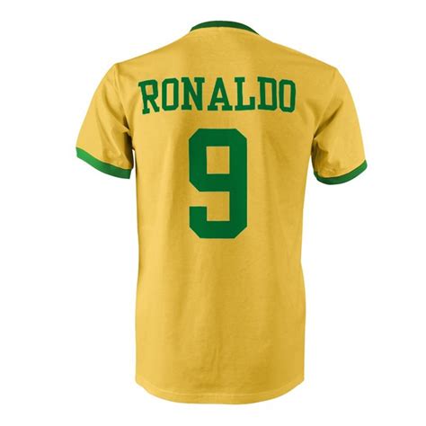 Ronaldo 9 Brazil Football Ringer T-shirt Yellow/green - Etsy