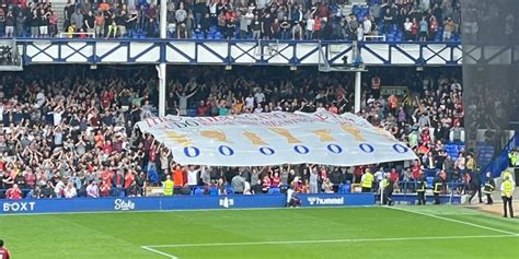 Liverpool fans unveil Everton's Champions Wall since 1995