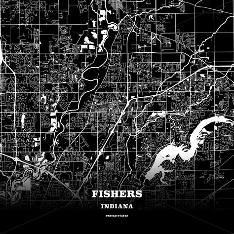 Fishers, Indiana, USA map | Map poster, Poster template, Usa map