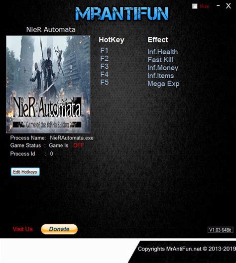 NieR: Automata Trainer +5 v1.02 MrAntiFun GAME TRAINER download pc cheat codes