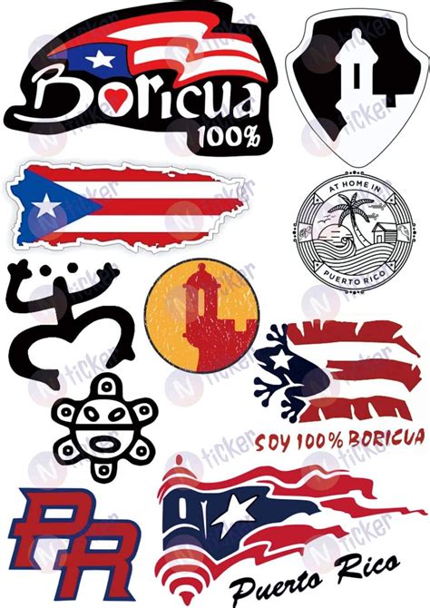 Amazon.com - 10 pcs Set Puerto Rico Sticker Decal Set. Puerto Rico Hard ...