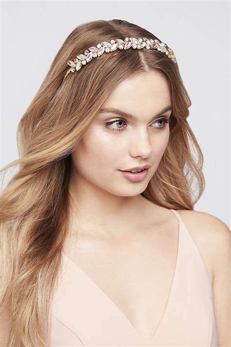 Iridescent Pastel Leaf Headband | David's Bridal | Prom hair accessories, Prom hair jewelry ...