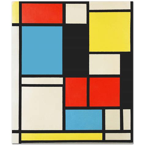 Piet Mondrian Composition in Blue Red and Yellow Art Print | CANVASTAR