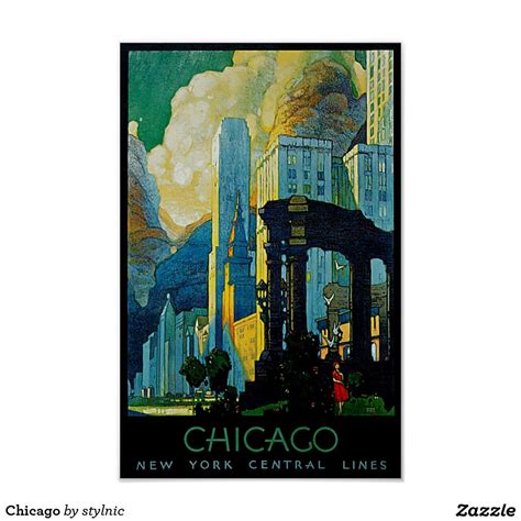 Chicago Poster | Zazzle | Chicago art print, Chicago poster, Art deco ...