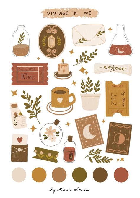 Vintage sticker sheet | Pegatinas imprimibles, Plantillas imprimibles, Libreta de apuntes