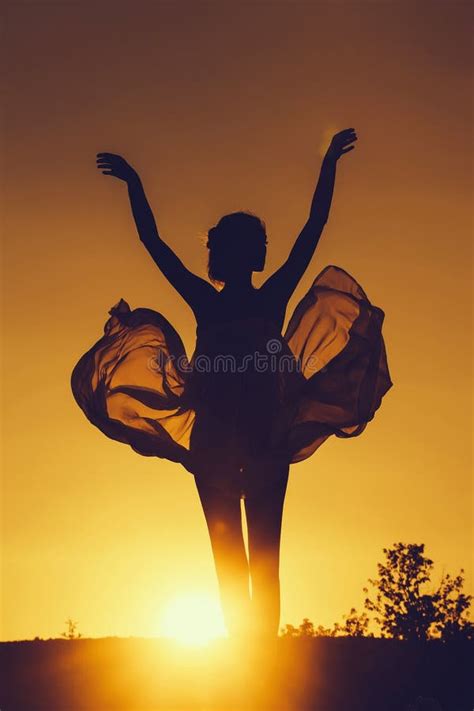 Silhouette of Girl Over Sunset Stock Image - Image of model, transparent: 140665039