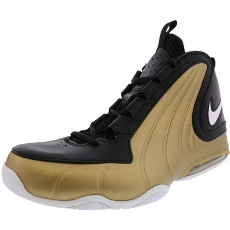 Nike Men's Air Max Wavy Black / White Metallic Gold High-Top Leather Basketball - 10M - Walmart ...