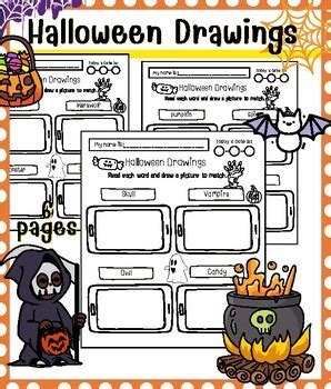 Halloween Drawings Activities art worksheets reading back to school