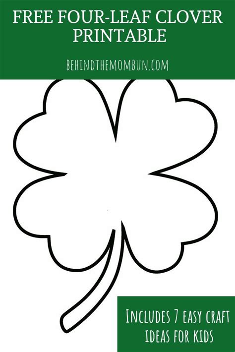 7 Four-Leaf Clover Activities with ONE Free Printable - Behind the Mom ...