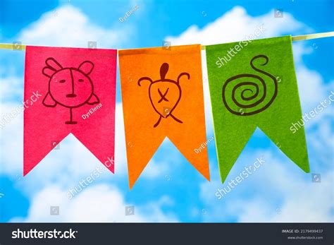 Flags Handdrawn Taino Petroglyphs Symbols Craft Stock Photo 2179499437 ...