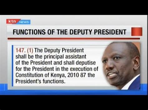 The roles of Deputy President as defined in The Constitution : KTN News