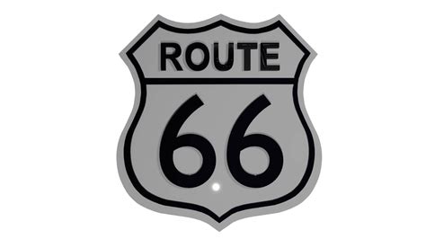 Highway Sign Route Sixty Six - 3D Model by RogerDS