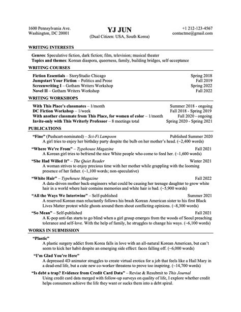 The Resume That Got Me Into 4 MFA Programs with Funding | by YJ Jun ...