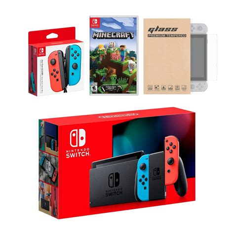 Nintendo Switch Red/Blue Joy-Con Console Bundle with an Extra Pair of ...